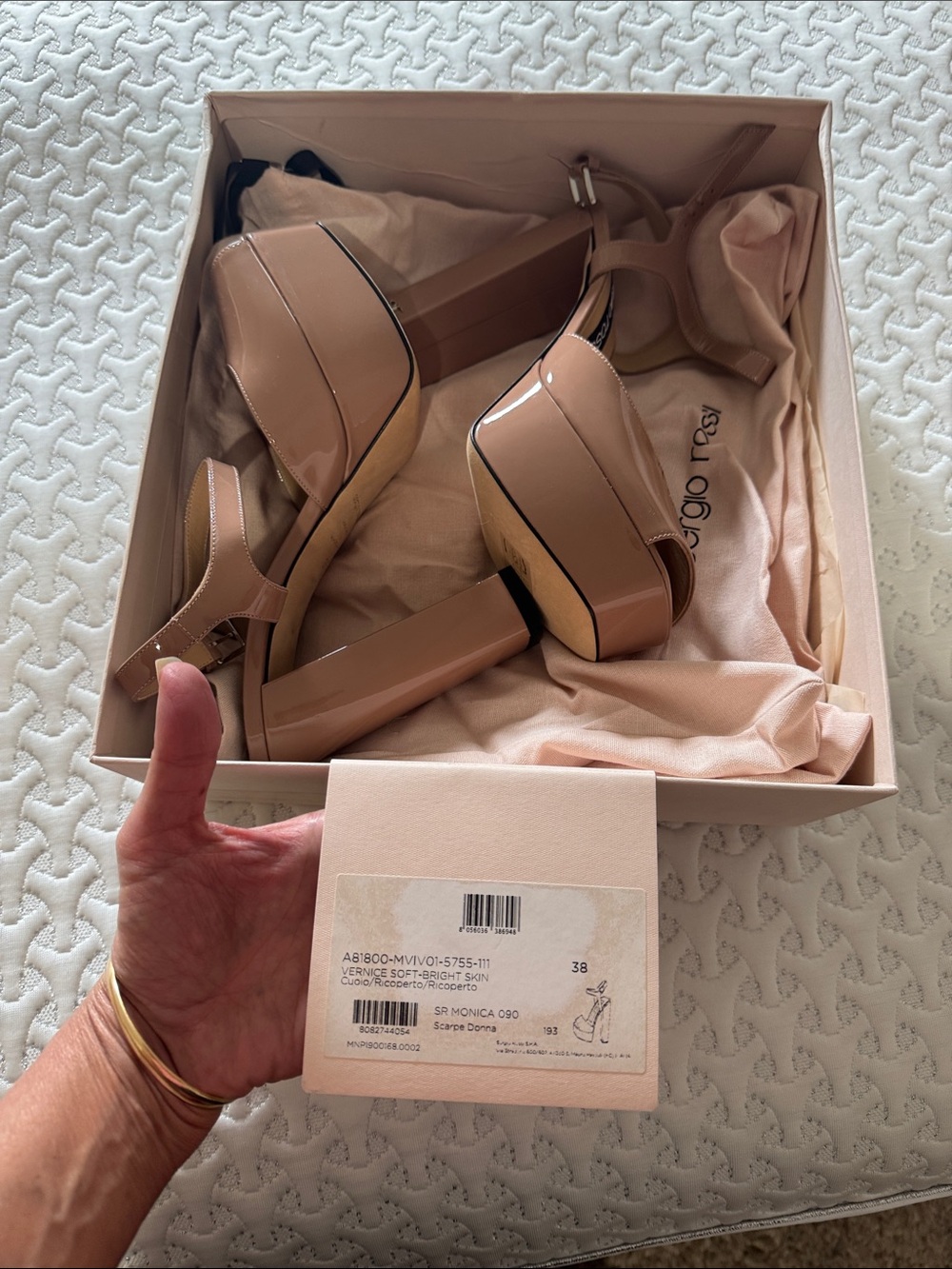 Sergio Rossi Rose Patent Leather Platform Sandals